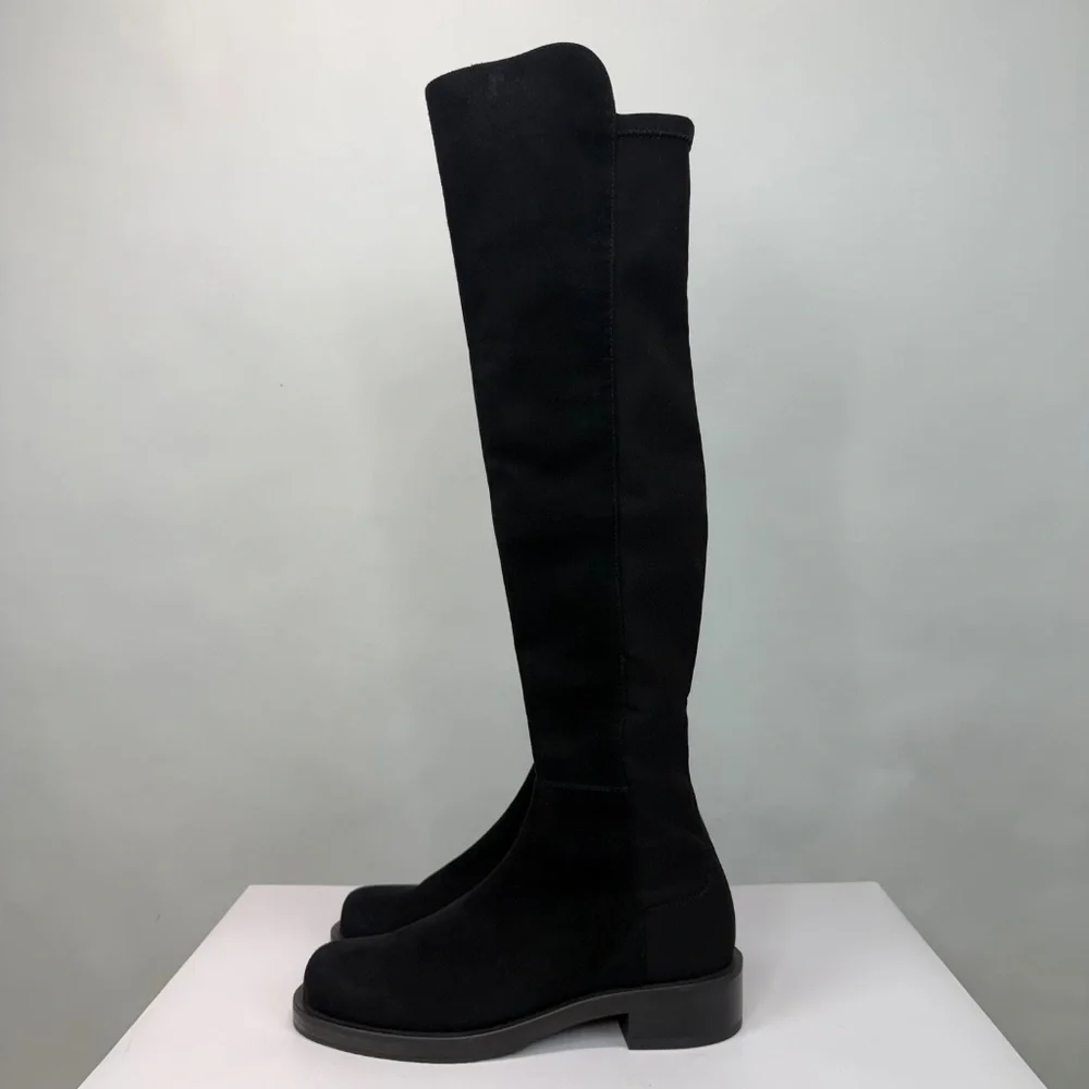 New Stuart Weitzman 5050 Bold Over The Knee Boot Black Sz 6.5